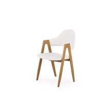 RETRO STÍLUSÚ IRODAI SZÉK PÁRNÁZOTT ÖKOBŐR TÁMÁLÁVAL ÉS ÜLŐFELÜLETTEL