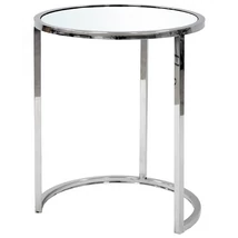  DEKORATÍV KRÓM LERAKÓASZTAL ÜVEGLAPPAL 50 CM