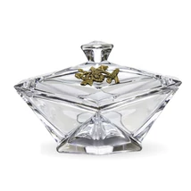 EGYEDI FORMÁJÚ KÍNÁLÓ LEVEHETŐ TETŐVEL BOHEMIA KRISTÁLY