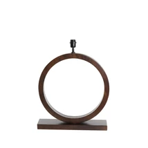 KÖR ALAKÚ SÖTÉTBARNA SZÍNŰ FA ASZTALI LÁMPA 54 CM