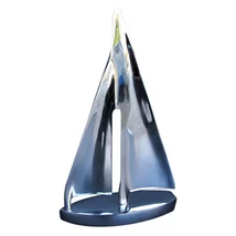 FÉM VITORLÁS MAKETT EZÜST SZÍNBEN 31 CM