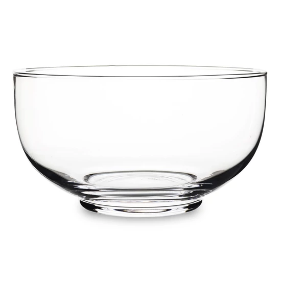 KECSES FORMÁJÚ ÜVEG SALÁTÁS TÁL ÉS KÍNÁLÓ