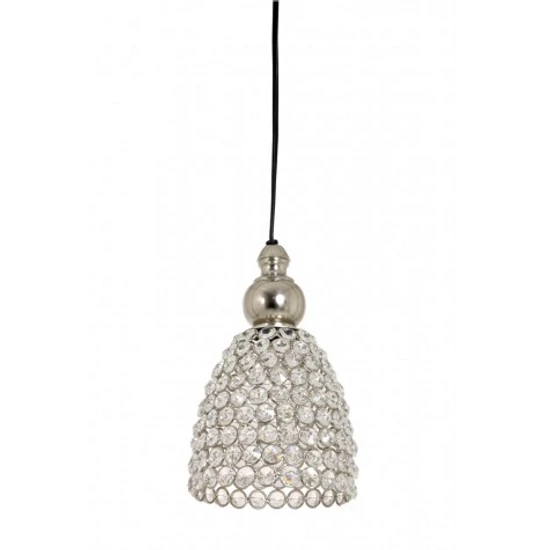 KÜLÖNLEGES ÜVEGKRISTÁLY LÁMPA EZÜST FOGLALATTAL 13 CM