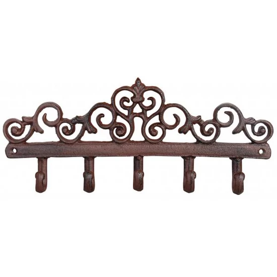 KLASSZIKUS STÍLUSÚ ÖNTÖTTVAS FALIFOGAS 5 AKASZTÓVAL 32 CM