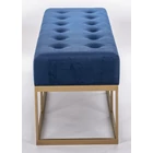Kép 2/3 - ELEGÁNS KÉK BÁRSONY PAD MATT ARANY LÁBBAL 134 CM