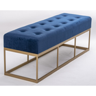 Kép 3/3 - ELEGÁNS KÉK BÁRSONY PAD MATT ARANY LÁBBAL 134 CM