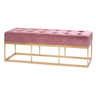 Kép 1/3 - ELEGÁNS RÓZSASZÍN BÁRSONY PAD MATT ARANY LÁBBAL 134 CM