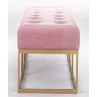 Kép 2/3 - ELEGÁNS RÓZSASZÍN BÁRSONY PAD MATT ARANY LÁBBAL 134 CM