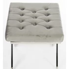 Kép 2/2 - ELEGÁNS ÜLŐKE EZÜST LÁBBAL SZÜRKE BÁRSONY SZÖVETTEL 48 CM