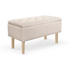 Kép 1/2 - TÁROLÓS PAD BÉZS SZÍNŰ SZÖVETTEL 80 CM