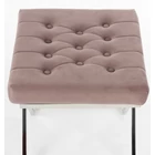 Kép 2/2 - ELEGÁNS ÜLŐKE EZÜST LÁBBAL RÓZSASZÍN BÁRSONY SZÖVETTEL 48 CM