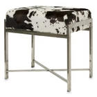 Kép 1/2 - MODERN DESIGN LEÜLŐKE TEHÉNSZŐR MINTÁS MŰSZŐR SZÖVETTEL FÉM LÁBBAL 55 CM
