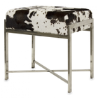 Kép 1/2 - MODERN DESIGN LEÜLŐKE TEHÉNSZŐR MINTÁS MŰSZŐR SZÖVETTEL FÉM LÁBBAL 55 CM