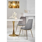 Kép 4/6 - ELEGÁNS FHÉR ÉS ARANY SZÍNŰ KÖR ALAKÚ ASZTAL MÁRVÁNY HATÁSÚ LAPPAL 90 CM
