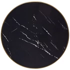 Kép 3/4 - ELEGÁNS FEKETE ÉS ARANY SZÍNŰ KÖR ALAKÚ ASZTAL MÁRVÁNY HATÁSÚ LAPPAL 59 CM