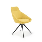 Kép 1/2 - RETRO STÍLUSÚ CITROMSÁRGA DESIGN TÁRGYALÓSZÉK FEKETE FÉM LÁBBAL 