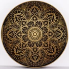 Kép 2/2 -  MANDALA MINTÁS KÖR ALAKÚ TÁLCA PRAKTIKUS FOGÓVAL  34,5 CM