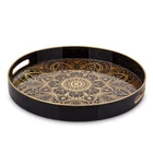 Kép 1/2 -  MANDALA MINTÁS KÖR ALAKÚ TÁLCA PRAKTIKUS FOGÓVAL  34,5 CM