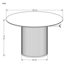 Kép 4/4 - EXKLUZÍV KÖR ALAKÚ DIVATOS ÉTKEZŐASZTAL FÁBÓL  120 CM
