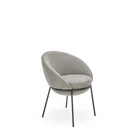 Kép 1/2 - EGYEDI DESIGN ÉTKEZŐSZÉK FÉM LÁBBAL SZÜRKE SZÖVET KÁRPITTAL 