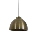 Kép 1/3 - SZÁLCSISZOLT FÉMBŐL KÉSZÜLT FÜGGŐLÁMPA ANTIK BRONZ SZÍNBEN 45CM