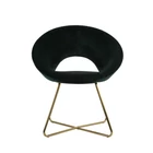Kép 3/3 - SÖTÉTZÖLD SZÍNŰ ARANY LÁBÚ GÖMBÖLYŰ SZÉK DIVATOS DESIGN