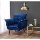Kép 2/3 - KÉK SZÍNŰ PÁRNÁZOTT FOTEL