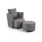Kép 1/3 - FÉLKÖR ALAKÚ DESIGN FOTEL PUFFAL