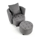 Kép 3/3 - FÉLKÖR ALAKÚ DESIGN FOTEL PUFFAL