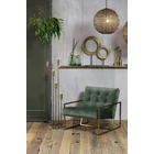Kép 2/3 - OLIVAZÖLD LETISZTULT DESIGN FOTEL ARANY KERETTEL