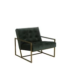 Kép 1/3 - OLIVAZÖLD LETISZTULT DESIGN FOTEL ARANY KERETTEL