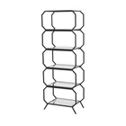 Kép 2/2 - MODERN DESIGN 5 POLCOS ÁLLVÁNY FEKETE SZÍNBEN 160 CM