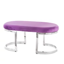 PAD EZÜST SZÍNŰ EGYEDI FORMÁJÚ LÁBBAL, LILA SZÖVETTEL 90 CM PAD EZÜST SZÍNŰ EGYEDI FORMÁJÚ LÁBBAL, LILA SZÖVETTEL 90 CM