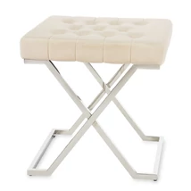 ELEGÁNS ÜLŐKE EZÜST LÁBBAL KRÉM SZÍNŰ BÁRSONY SZÖVETTEL 48 CM ELEGÁNS ÜLŐKE EZÜST LÁBBAL KRÉM SZÍNŰ BÁRSONY SZÖVETTEL 48 CM