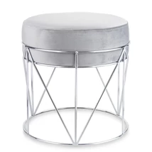 MODERN STÍLUSÚ LEÜLŐKE SZÜRKE SZÖVETTEL EZÜST LÁBBAL