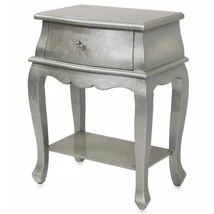 EZÜST SZÍNŰ 1 FIÓKOS LERAKÓ ASZTAL ALUL PRAKTIKUS TÁROLÓ RÉSSZEL