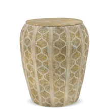 KELETI HATÁSÚ FÉM LERAKÓASZTAL ARANY SZÍNBEN 50 CM