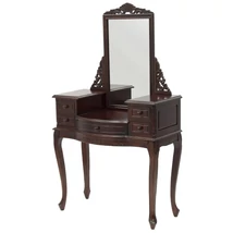 KLASSZIKUS FÉSÜLKÖDŐ ASZTAL SOK FIÓKOS, TÜKÖRREL