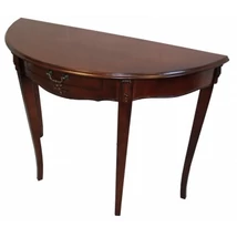 DEKORATÍV MAHAGÓNI KONZOLASZTAL FIÓKKAL, ÍVES LÁBAKKAL