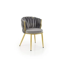 KÜLÖNLEGES DESIGN SZÜRKE SZÍNŰ KÁRPÍTOZOTT ÉTKEZŐSZÉK ARANY FÉM LÁBAKKAL KÜLÖNLEGES DESIGN SZÜRKE SZÍNŰ KÁRPÍTOZOTT ÉTKEZŐSZÉK ARANY FÉM LÁBAKKAL