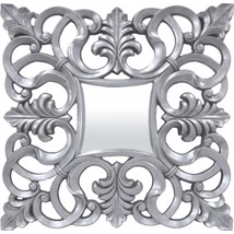 KLASSZIKUS STÍLUSÚ NÉGYZET ALAKÚ DÍSZES EZÜST TÜKÖR  99 CM KLASSZIKUS STÍLUSÚ NÉGYZET ALAKÚ DÍSZES EZÜST TÜKÖR  99 CM