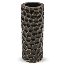 BARNA SZÍNŰ MÉHSEJT MINTÁS DESIGN ÁLLÓ VÁZA 60 CM