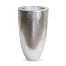 KÖZEPES MÉRETŰ EZÜST SZÍNŰ DESIGN PADLÓVÁZA 64 CM