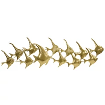 TENGERI HALAKAT ÁBRÁZOLÓ ARANY SZÍNŰ FÉM FALI DEKORÁCIÓ