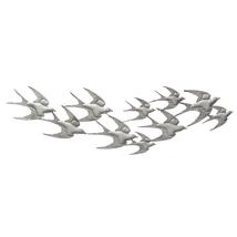 REPÜLŐ MADARAKAT ÁBRÁZOLÓ SZÜRKE SZÍNŰ FÉM FALI DEKORÁCIÓ 99CM