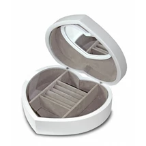 SZÍV ALAKÚ ÉKSZER ÉS BIZSUTARTÓ DOBOZ TÜKÖRREL