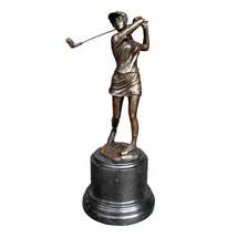 BRONZ GOLFOZÓ HÖLGY SZOBOR