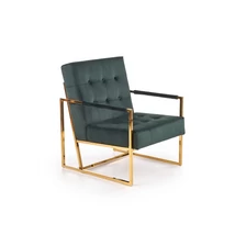 MODERN ZÖLD FOTEL ARANY FÉM VÁZZAL
