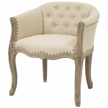 KLASSZIKUS  STÍLUSÚ KISMÉRETŰ FOTEL BÉZS SZÍNŰ SZÖVETTEL