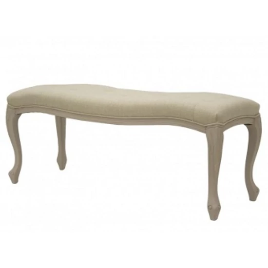 KLASSZIKUS STÍLUSÚ ÍVES PAD SZÜRKE SZÖVETTEL 121 CM
